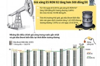 [Infographic] Giá xăng E5 RON 92 tăng hơn 500 đồng/lít