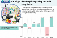 [Infographic] Chỉ số giá tiêu dùng tháng 5 tăng cao nhất trong 6 năm 