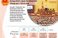 [Infographic] Kỳ họp thứ 5, Quốc hội khoá XIV: Thông qua 7 dự án luật