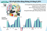 [Infographic] Chỉ số giá tiêu dùng tháng 10/2018 tăng 0,33%