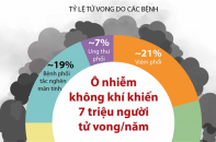 [Infographic] Ô nhiễm không khí khiến 7 triệu người tử vong mỗi năm