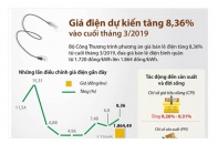 [Infographic] Giá bán lẻ điện dự kiến tăng 8,36% vào cuối tháng 3/2019