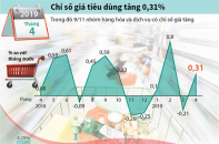 [Infographic] Chỉ số giá tiêu dùng tháng 4/2019 tăng 0,31%