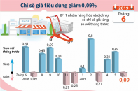 [Infographic] Chỉ số giá tiêu dùng tháng 6/2019 giảm 0,09%