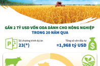 [Infographic] Gần 2 tỷ USD vốn ODA dành cho nông nghiệp trong 20 năm qua