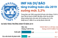 [Infographic] IMF hạ dự báo tăng trưởng toàn cầu 2019 xuống mức 3,2%