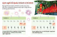 [Infographic] Lịch nghỉ lễ Quốc khánh 2/9/2019