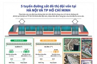 [Infographic] 5 tuyến đường sắt đô thị đội vốn tại Hà Nội và TP Hồ Chí Minh