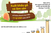[Infographic] Xuất khẩu gỗ và lâm sản sẽ hoàn thành mục tiêu 11 tỷ USD năm 2019