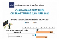[Infographic] ADB: Tăng trưởng kinh tế của các nước đang phát triển ở châu Á trong năm 2020 là 0,1%
