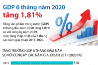 [Infographic] GDP 6 tháng năm 2020 tăng 1,81%