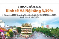 [Infographic] 6 tháng năm 2020, kinh tế Hà Nội tăng 3,39%