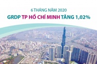 [Infographic] 6 tháng năm 2020, GRDP thành phố Hồ Chí Minh tăng 1,02%