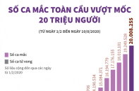 [Infographic] Dịch COVID-19: Số ca mắc toàn cầu vượt mốc 20 triệu người