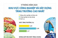 [Infographic] 9 tháng năm 2020, khu vực công nghiệp và xây dựng tăng trưởng cao nhất