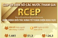 [Infographic] GDP và dân số các nước tham gia RCEP 