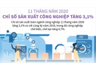 [Infographic] 11 tháng năm 2020, chỉ số sản xuất công nghiệp tăng 3,1%