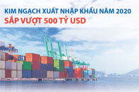 [Infographic] Kim ngạch xuất nhập khẩu năm 2020 sắp vượt 500 tỷ USD