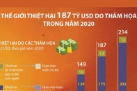 [Infographic] Thế giới thiệt hại 187 tỷ USD do thảm họa trong năm 2020