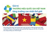 [Infographic] Giá trị thương hiệu quốc gia Việt Nam tăng trưởng cao nhất thế giới