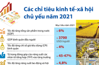 [Infographic] Các chỉ tiêu kinh tế - xã hội chủ yếu năm 2021