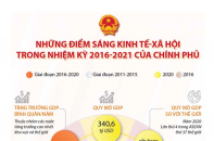 [Infographic] Những điểm sáng kinh tế - xã hội trong nhiệm kỳ 2016 - 2021 của Chính phủ