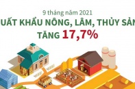 [Infographic] 9 tháng năm 2021, xuất khẩu nông, lâm, thủy sản tăng 17,7%