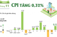 [Infographic] CPI tháng 11/2021 tăng 0,32%