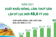 [Infographic] Năm 2021, xuất khẩu nông, lâm, thủy sản lập kỷ lục mới 48,6 tỷ USD