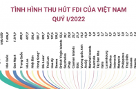 [Infographic] Tình hình thu hút FDI của Việt Nam quý I/2022