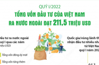 [Infographic] Quý I/2022, tổng vốn đầu tư của Việt Nam ra nước ngoài đạt 211,5 triệu USD
