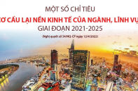 [Infographic] Một số chỉ tiêu cơ cấu lại nền kinh tế của ngành, lĩnh vực giai đoạn 2021 - 2025