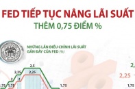 [Infographic] Fed tiếp tục nâng lãi suất thêm 0,75 điểm phần trăm