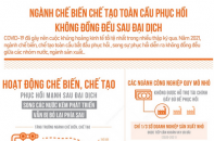 Ngành chế biến chế tạo toàn cầu phục hồi không đồng đều sau đại dịch