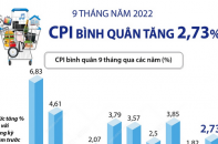 CPI bình quân 9 tháng năm 2022 tăng 2,73%