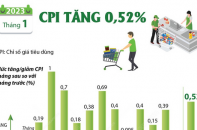 CPI tháng 1/2023 tăng 0,52%