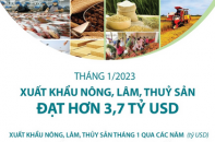 Xuất khẩu nông, lâm, thủy sản đạt hơn 3,7 tỷ USD trong tháng 1/2023