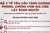 Bộ Y tế yêu cầu tăng cường phòng, chống cúm gia cầm lây sang người