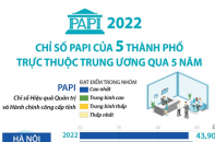 Chỉ số PAPI của 5 thành phố trực thuộc Trung ương qua 5 năm