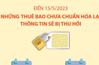 Đến ngày 15/5 những thuê bao di động chưa chuẩn hóa lại thông tin sẽ bị thu hồi