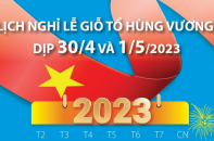 Lịch nghỉ lễ dịp Giỗ Tổ Hùng Vương và 30/4 - 1/5/2023
