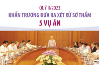 Khẩn trương đưa ra xét xử sơ thẩm 5 vụ án trong quý II/2023