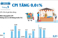 CPI tháng 5/2023 tăng 0,01%