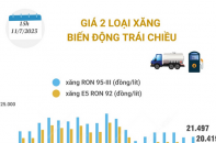 Giá hai loại xăng E5 RON 92 và RON 95-III biến động trái chiều