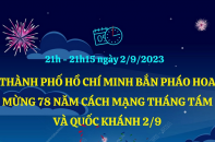 TP.HCM tổ chức bắn pháo hoa mừng 78 năm Cách mạng tháng Tám và Quốc khánh 2/9/2023