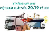 Việt Nam xuất siêu 20,19 tỷ USD sau 8 tháng năm 2023