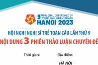 Hội nghị Nghị sĩ trẻ toàn cầu lần thứ 9: Nội dung 3 phiên thảo luận chuyên đề