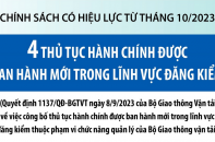 Bốn thủ tục hành chính được ban hành mới trong lĩnh vực đăng kiểm từ 1/10/2023