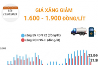 Giá xăng vừa giảm 1.600 - 1.900 đồng/lít