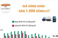 Giá xăng giảm gần 1.000 đồng/lít